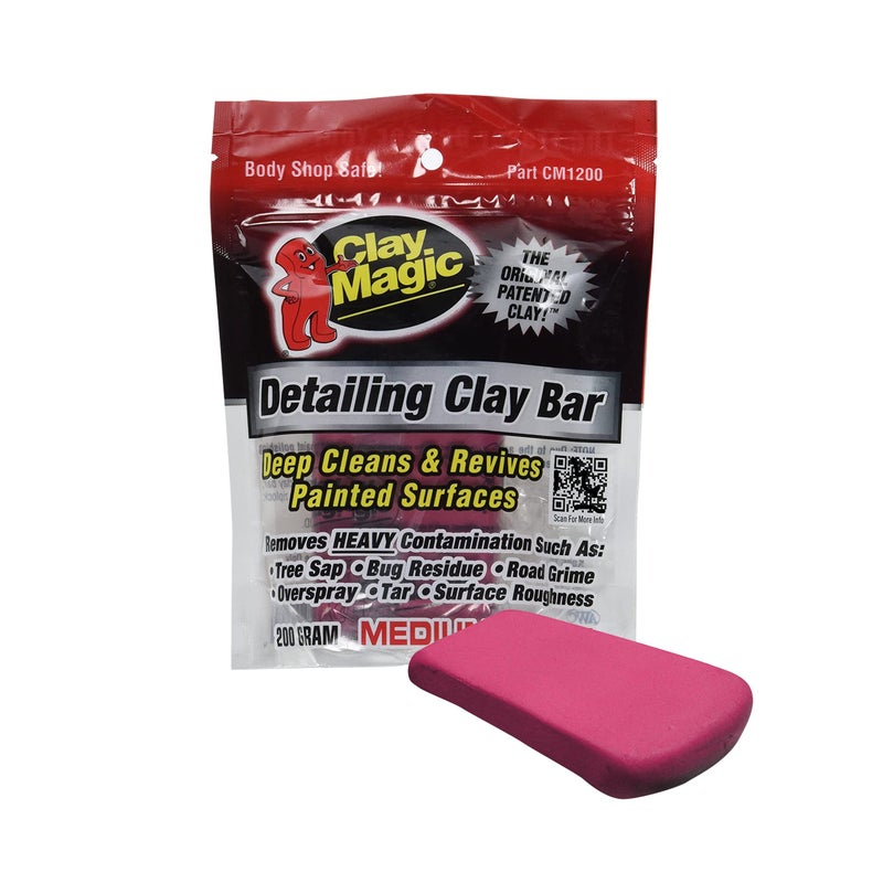 Evercoat Auto Magic Clay Magic - Red Clay Bar for Glass, Chrome, Fiberglass and More - Medium - 200 Grams - Image 1
